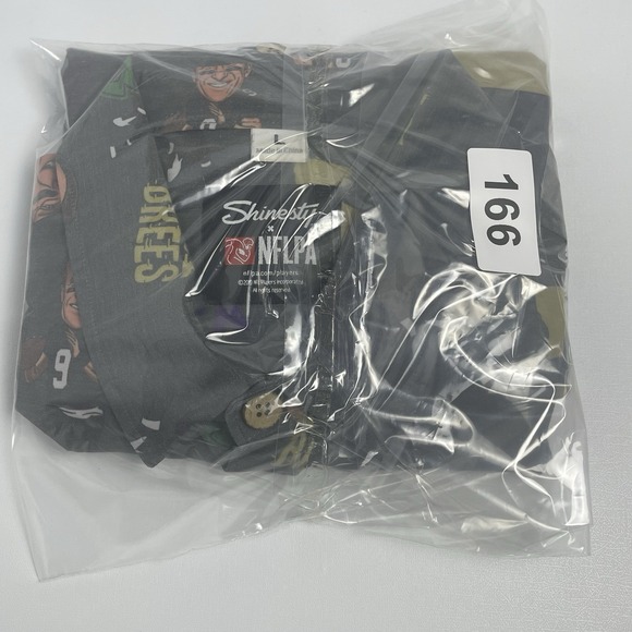 Shinesty NFLPA Men's Large Gray Drew Brees NOLA Button Shirt New Orleans Saints - Picture 12 of 12